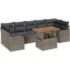 Image de vidaXL - Tuinbank - Set - met - opslag - 8 - pcs - Grijs - Poly - rattan