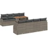 Image de vidaXL - Tuinbank - Set - met - opslag - 9 - pcs - Grijs - Poly - rattan