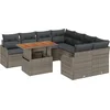 Image de vidaXL - Tuinbank - Set - met - opslag - 9 - pcs - Grijs - Poly - rattan