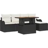 Image de vidaXL - Tuinbank - Set - met - opslag - 6 - pcs - Zwart - Poly - rattan