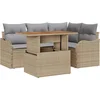 Image de vidaXL - Tuinbank - Set - met - opslag - 5 - pcs - Beige - Poly - rattan