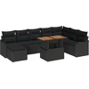 Image de vidaXL - Tuinbank - Set - met - opslag - 9 - pcs - Zwart - Poly - rattan