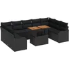 Image de vidaXL - Tuinbank - Set - met - opslag - 10 - pcs - Zwart - Poly - rattan