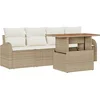 Image de vidaXL - Tuinbank - Set - met - opslag - 5 - pcs - Beige - Poly - rattan