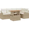 Image de vidaXL - Tuinbank - Set - met - opslag - 6 - pcs - Beige - Poly - rattan