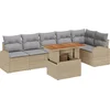 Image de vidaXL - Tuinbank - Set - met - opslag - 7 - pcs - Beige - Poly - rattan