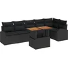 Image de vidaXL - Tuinbank - Set - met - opslag - 7 - pcs - Zwart - Poly - rattan