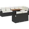 Image de vidaXL - Tuinbank - Set - met - opslag - 9 - pcs - Zwart - Poly - rattan