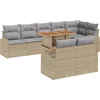 Image de vidaXL - Tuinbank - Set - met - opslag - 9 - pcs - Beige - Poly - rattan