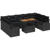 Image de vidaXL - Tuinbank - Set - met - opslag - 10 - pcs - Zwart - Poly - rattan