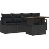 Image de vidaXL - Tuinbank - Set - met - opslag - 5 - pcs - Zwart - Poly - rattan