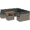 Image de vidaXL - Tuinbank - Set - met - opslag - 9 - pcs - Grijs - Poly - rattan