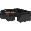 Image de vidaXL - Tuinbank - Set - met - opslag - 9 - pcs - Zwart - Poly - rattan