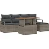 Image de vidaXL - Tuinbank - Set - met - opslag - 6 - pcs - Grijs - Poly - rattan