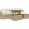 Image de vidaXL - Tuinbank - Set - met - opslag - 6 - pcs - Beige - Poly - rattan