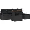 Image de vidaXL - Tuinbank - Set - met - opslag - 6 - pcs - Zwart - Poly - rattan
