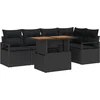 Image de vidaXL - Tuinbank - Set - met - opslag - 6 - pcs - Zwart - Poly - rattan