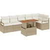 Image de vidaXL - Tuinbank - Set - met - opslag - 7 - pcs - Beige - Poly - rattan