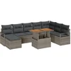 Image de vidaXL - Tuinbank - Set - met - opslag - 9 - pcs - Grijs - Poly - rattan