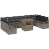 Image de vidaXL - Tuinbank - Set - met - opslag - 11 - pcs - Grijs - Poly - rattan