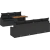 Image de vidaXL - Tuinbank - Set - met - opslag - 8 - pcs - Zwart - Poly - rattan