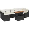 Image de vidaXL - Tuinbank - Set - met - kussen - met - opslag - 8 - pcs - Zwart - en - Beige
