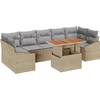 Image de vidaXL - Tuinbank - Set - met - opslag - 8 - pcs - Beige - en - Lichtgrijs