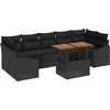 Image de vidaXL - Tuinbank - Set - 8 - pcs - Zwart - Poly - Rattan - en - Poedergecoat - Staal