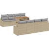 Image de vidaXL - Tuinbank - Set - met - opslag - 9 - pcs - Beige - Poly - rattan