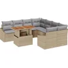 Image de vidaXL - Tuinbank - Set - met - opslag - 9 - pcs - Beige - Poly - rattan