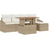 Image de vidaXL - Tuinbank - Set - met - opslag - 6 - pcs - Beige - Poly - rattan