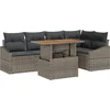 Image de vidaXL - Tuinbank - Set - met - opslag - 6 - pcs - Grijs - Poly - rattan