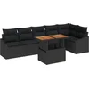 Image de vidaXL - Tuinbank - Set - met - opslag - 7 - pcs - Zwart - Poly - rattan