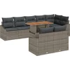 Image de vidaXL - Tuinbank - Set - met - opslag - 9 - pcs - Grijs - Poly - rattan