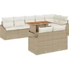 Image de vidaXL - Tuinbank - Set - met - opslag - 9 - pcs - Beige - Poly - rattan