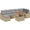 Image de vidaXL - Tuinbank - Set - met - opslag - 8 - pcs - Beige - Poly - rattan
