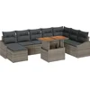 Image de vidaXL - Tuinbank - Set - met - opslag - 9 - pcs - Grijs - Poly - rattan