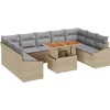 Image de vidaXL - Tuinbank - Set - met - opslag - 10 - pcs - Beige - Poly - rattan