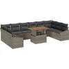Image de vidaXL - Tuinbank - Set - met - opslag - 11 - pcs - Grijs - Poly - rattan