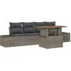 Image de vidaXL - Tuinbank - Set - met - opslag - 5 - pcs - Grijs - Poly - rattan