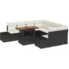 Image de vidaXL - Tuinbank - Set - met - opslag - 9 - pcs - Zwart - Poly - rattan