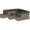 Image de vidaXL - Tuinbank - Set - met - opslag - 9 - pcs - Grijs - Poly - rattan