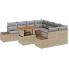 Image de vidaXL - Tuinbank - Set - met - opslag - 9 - pcs - Beige - Poly - rattan