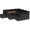 Image de vidaXL - Tuinbank - Set - met - opslag - 9 - pcs - Zwart - Poly - rattan