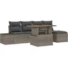 Image de vidaXL - Tuinbank - Set - met - opslag - 6 - pcs - Grijs - Poly - rattan