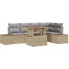 Image de vidaXL - Tuinbank - Set - met - opslag - 6 - pcs - Beige - Poly - rattan