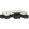 Image de vidaXL - Tuinbank - Set - met - opslag - 9 - pcs - Zwart - Poly - rattan