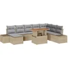 Image de vidaXL - Tuinbank - Set - met - opslag - 9 - pcs - Beige - Poly - rattan