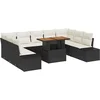 Image de vidaXL - Tuinbank - Set - met - opslag - 10 - pcs - Zwart - Poly - rattan