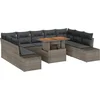 Image de vidaXL - Tuinbank - Set - met - opslag - 10 - pcs - Grijs - Poly - rattan